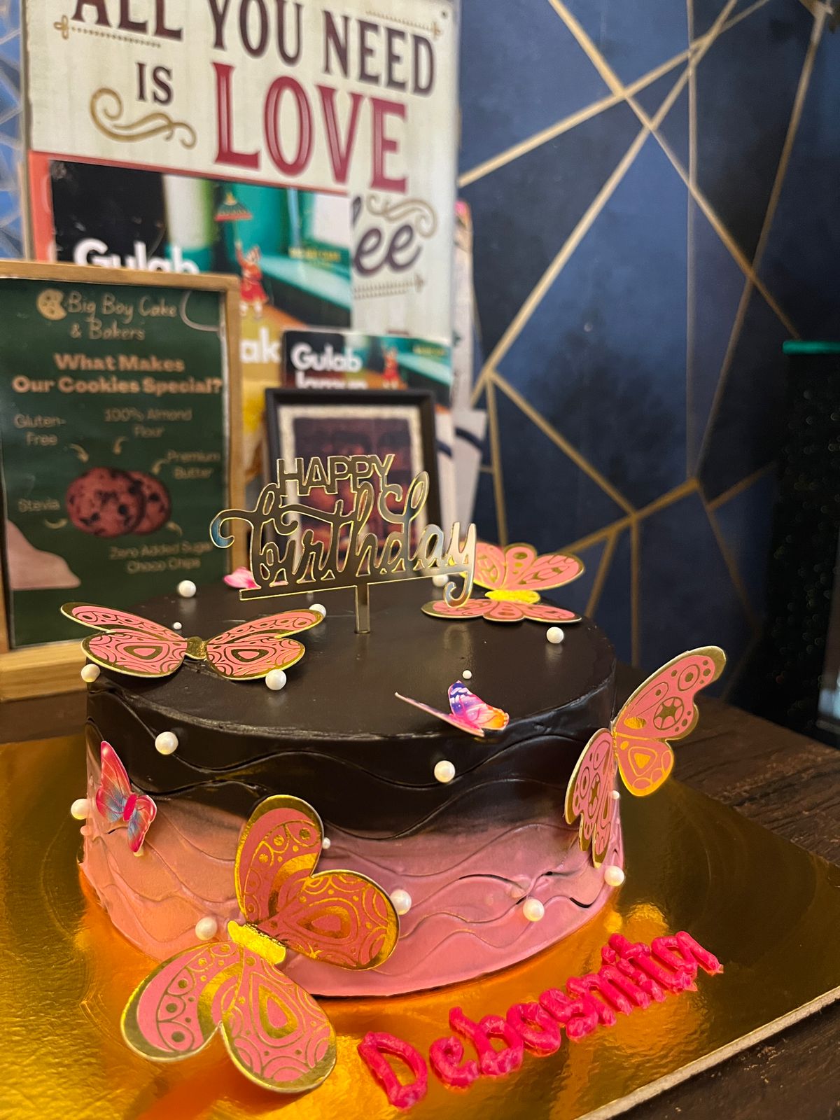 Butterfly themed 1/2kg birthday cake