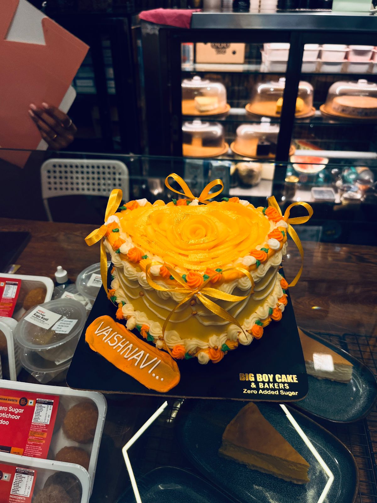 Heart themed Mango Birthday Cake & No Added Sugar