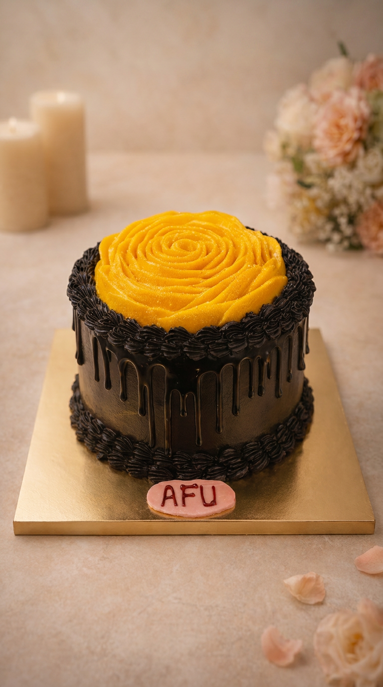 Mango Chocolate Rose Cake