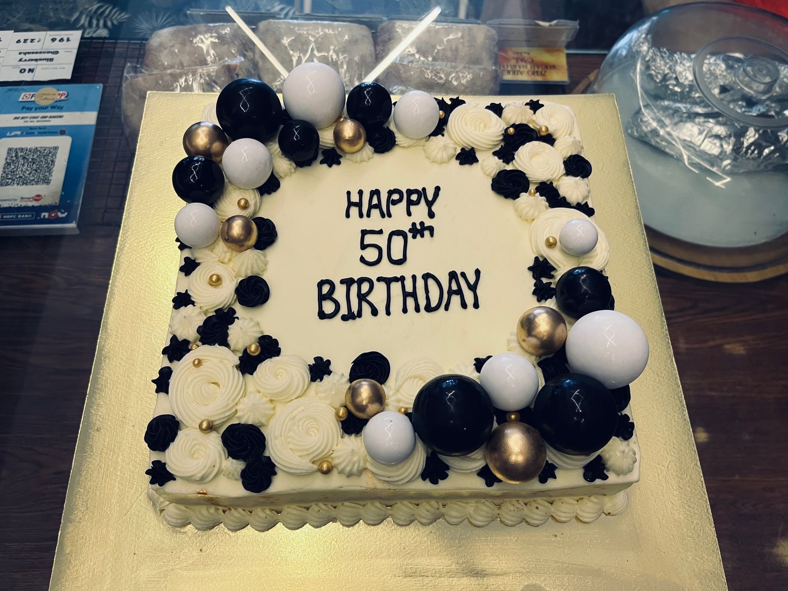 No Added Sugar Vanilla 50th Birthday Cake